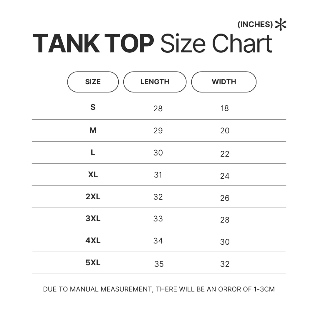 Tank Top Size Chart - Doja Cat UK Shop