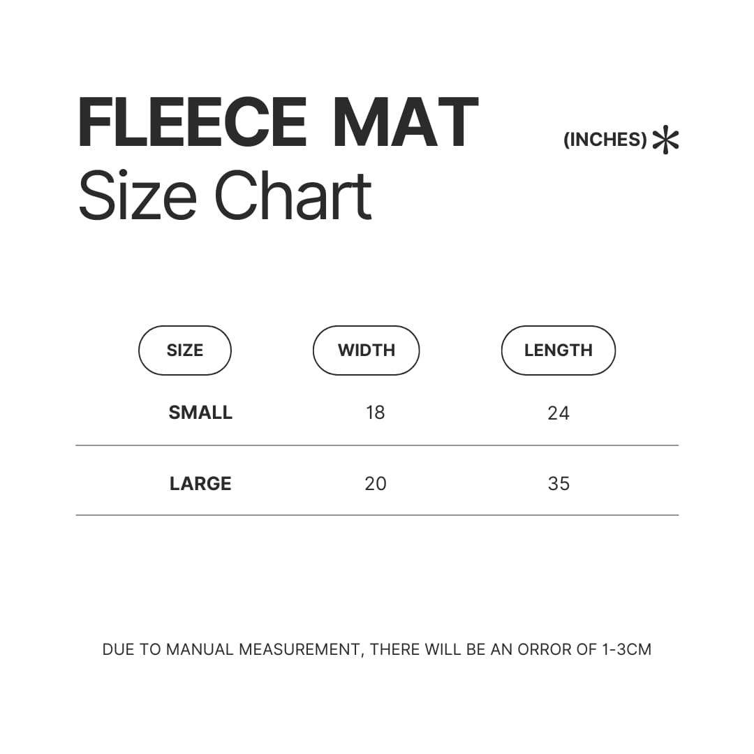 Fleece Mat Size Chart - Doja Cat UK Shop