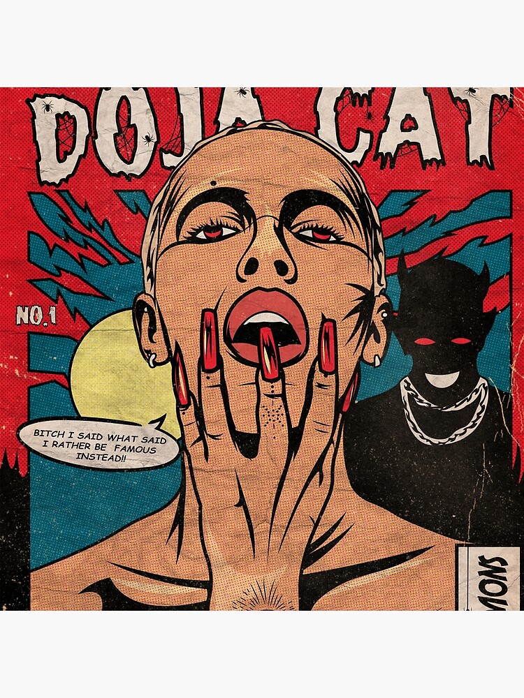 Doja Cat Paint The Town Red Throw Pillow - Image 2