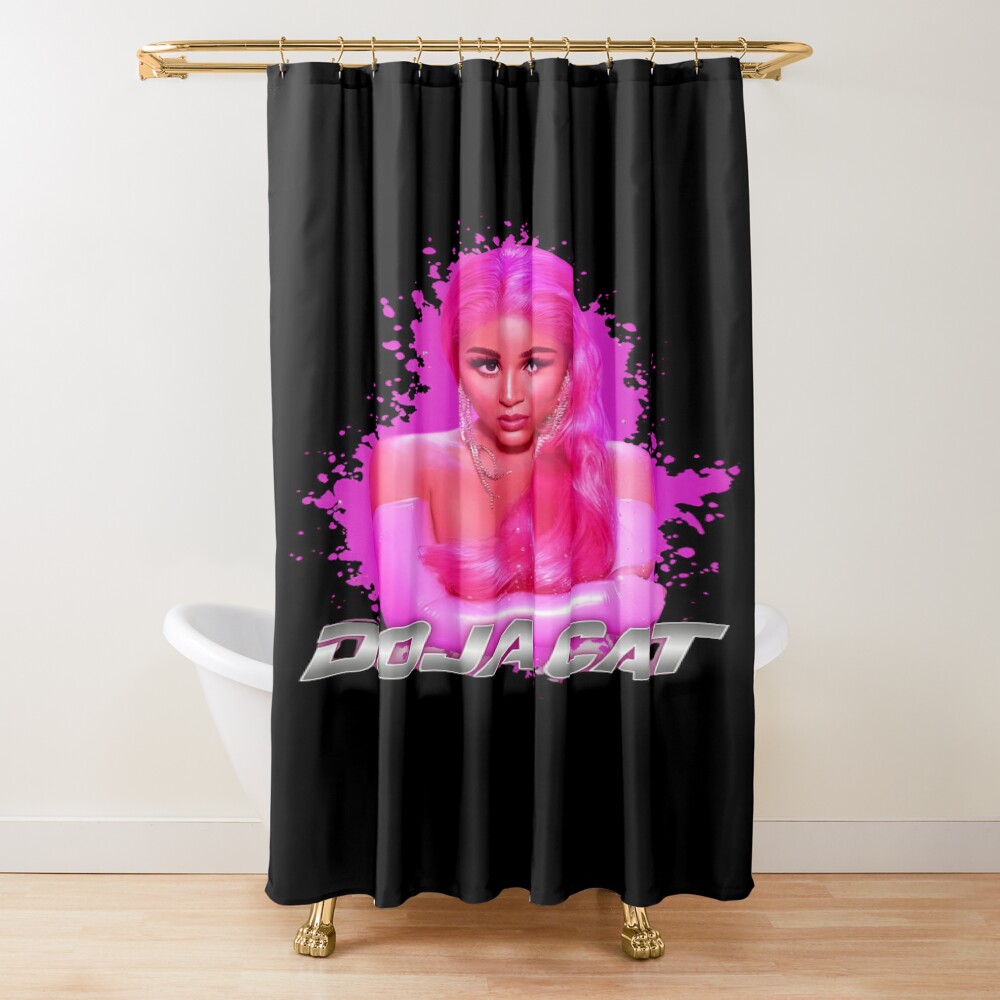 Doja Cat Hot Pink Portrait Shower Curtain