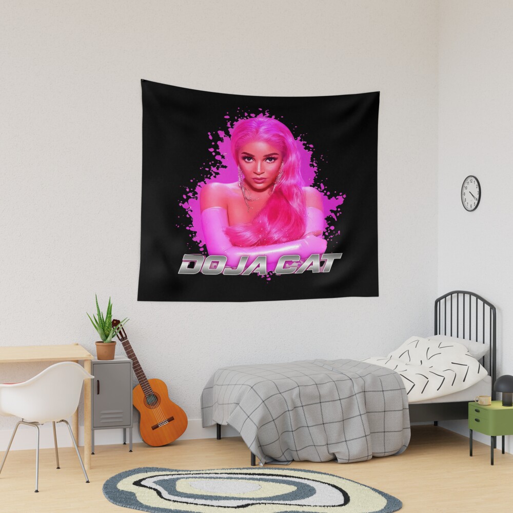 Doja Cat Hot Pink Portrait Tapestry