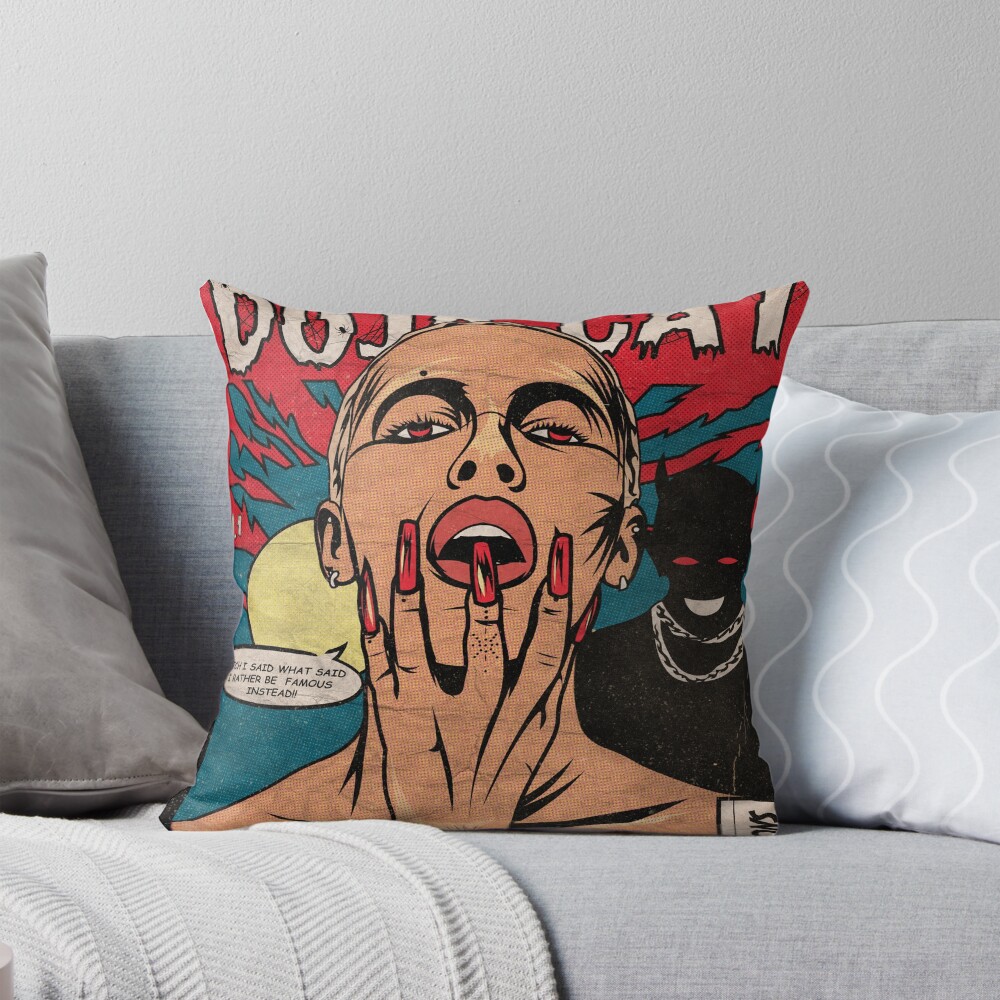 Doja Cat Paint The Town Red Throw Pillow